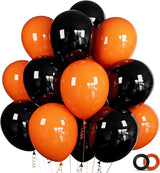 100 Pcs Black and Orange Balloons 12 Inch Halloween Latex Balloons