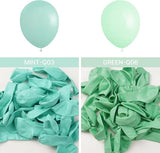 PartyWoo Mint Green Balloons 100 pcs Different Sizes Pack of 36 18 12