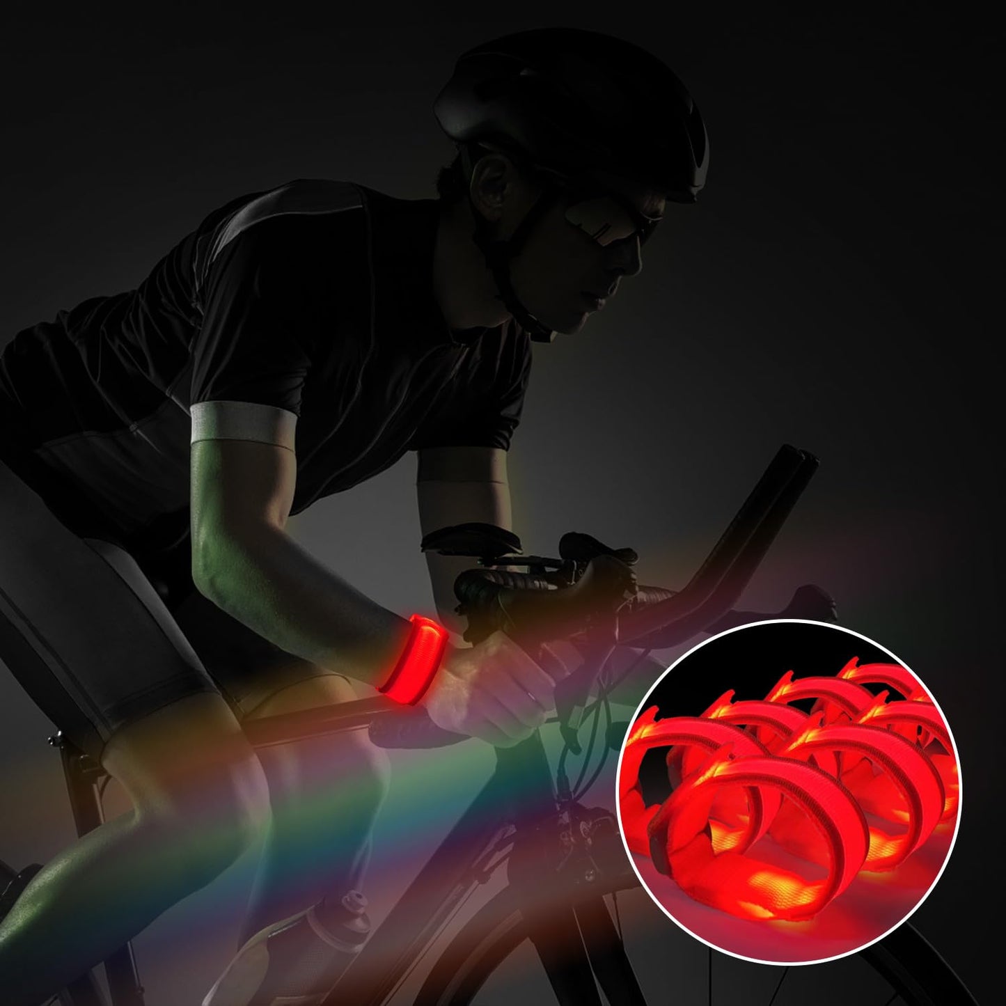M.best 8pcs LED Light Up Bracelets Glow Flashing Wristbands Glow in