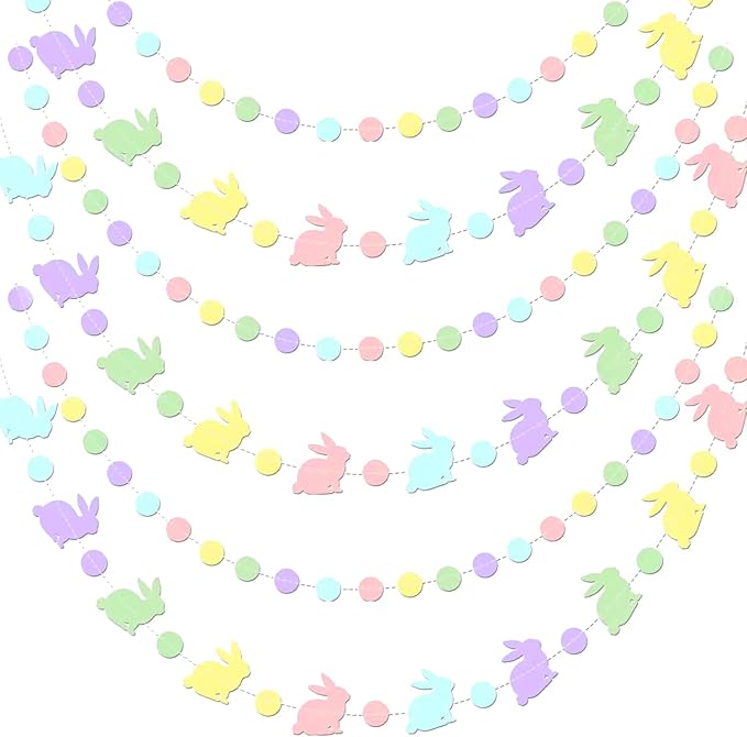 Easter Garland Bunny Hanging Garland Easter Bunny Banner Rabbit