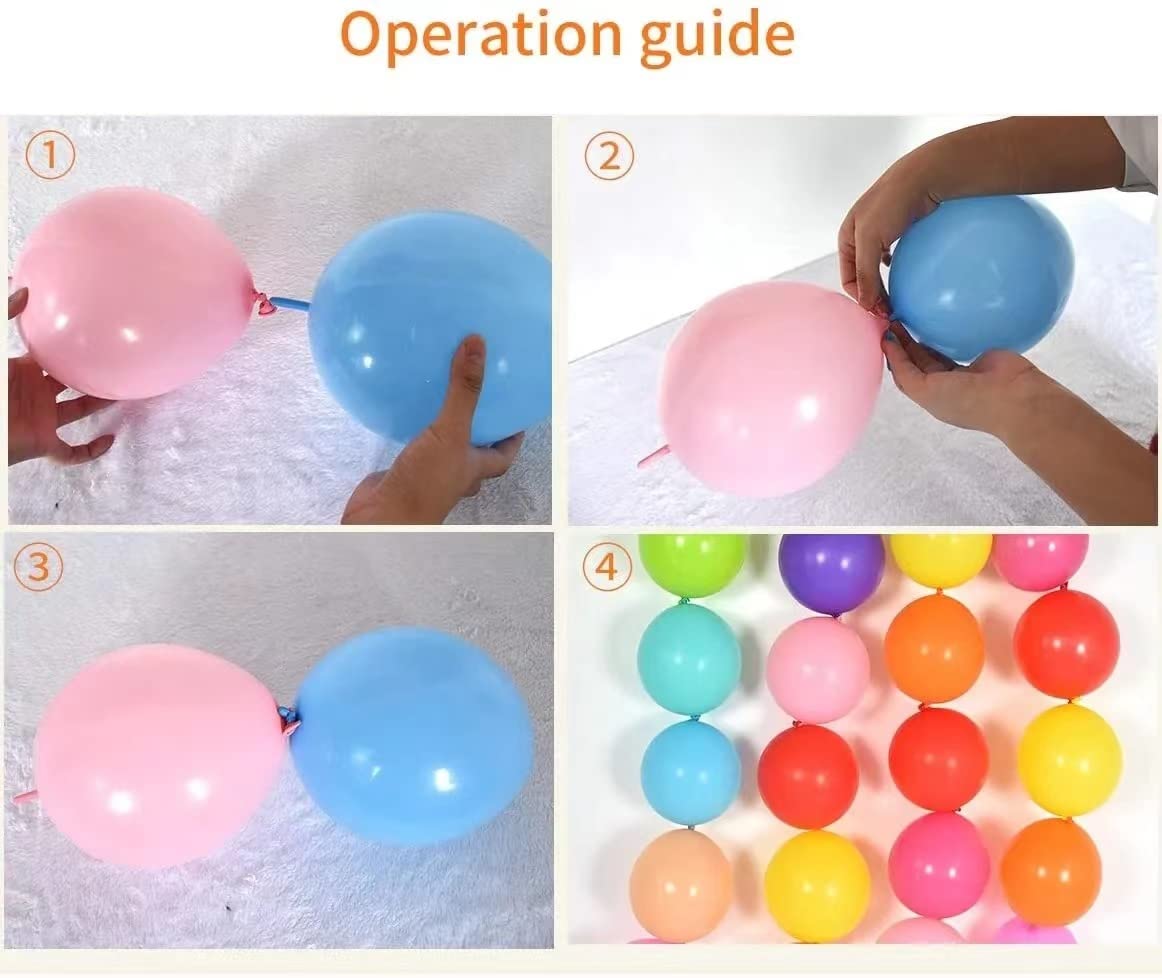 ADIDO EVA Link Balloons White 12 Inch Quick Link Latex Balloon 80 Pcs