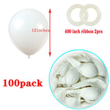 KADBANER White Balloons,100 Pack 12 Inch Latex Balloons,for Wedding