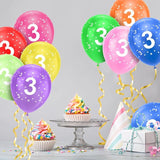 Ainiv 3rd Birthday Balloons 18PCS, 12inch Numbers Printed Latex Party