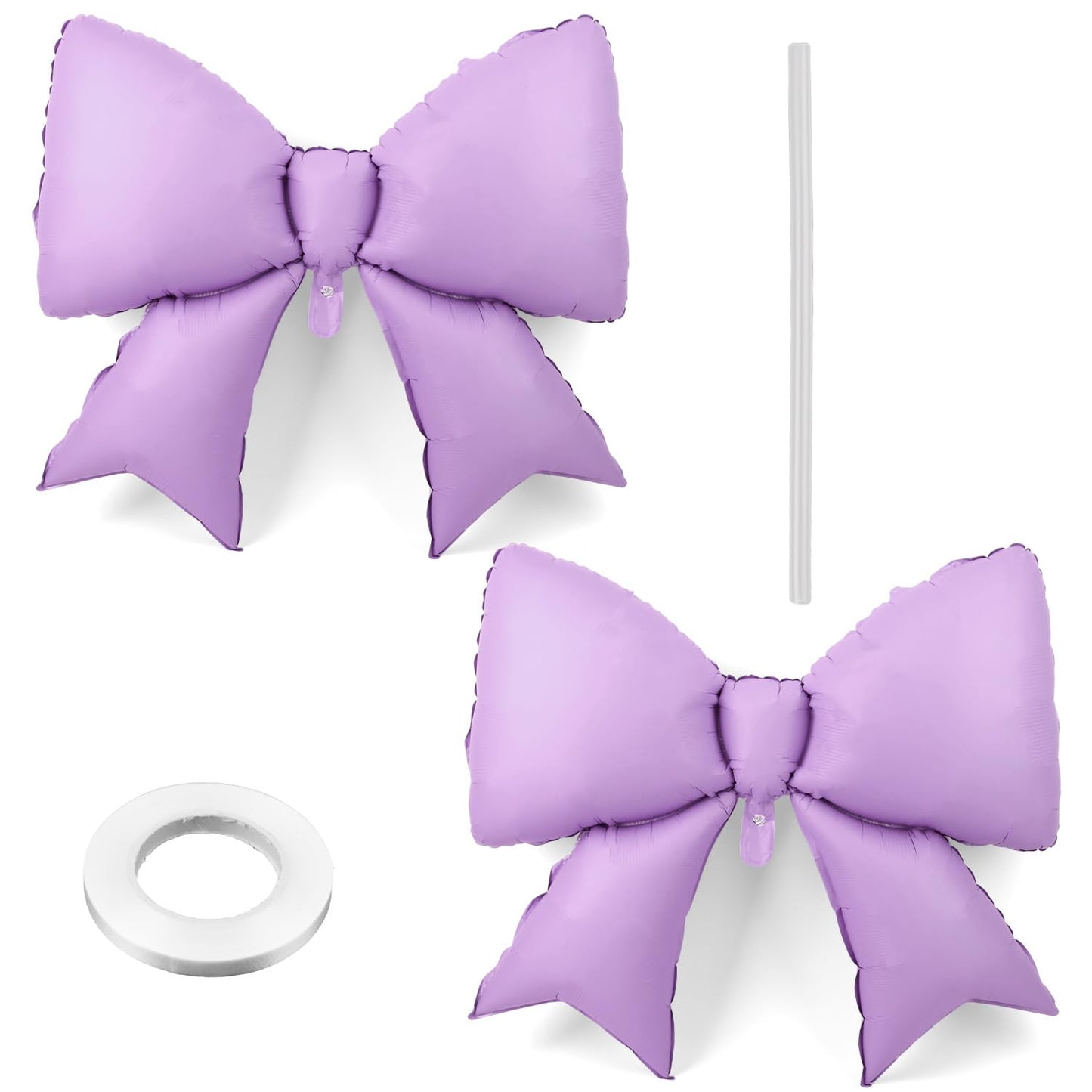 2pcs Large Bow Balloons, Bow Themed Party Decorations Elegant Coq Purp