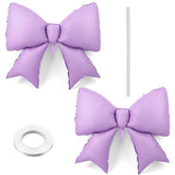 2pcs Large Bow Balloons, Bow Themed Party Decorations Elegant Coq Purp