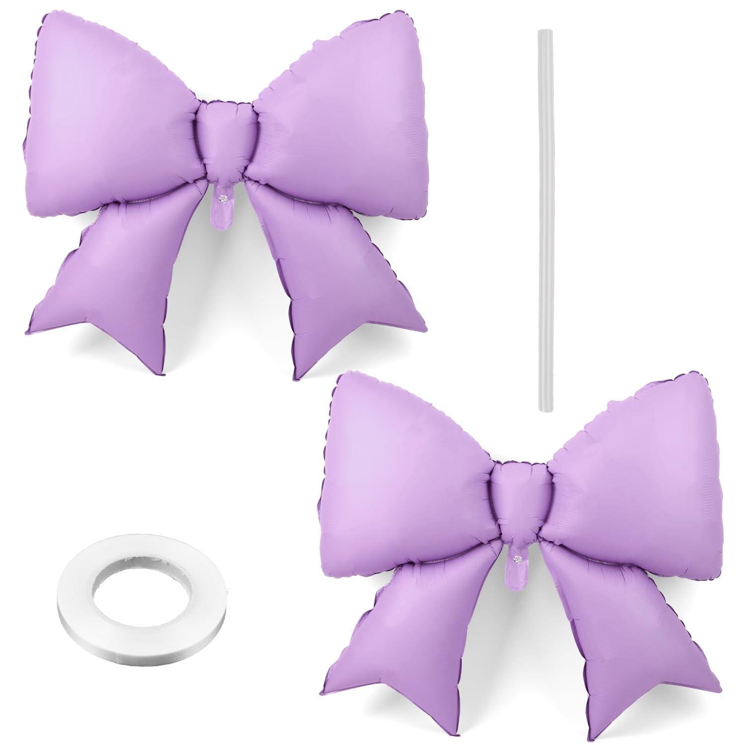 2pcs Large Bow Balloons, Bow Themed Party Decorations Elegant Coq Purp