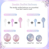 Pink Purple Blue Balloon Arch Kit 108Pcs Double Stuffed Pearl Blue