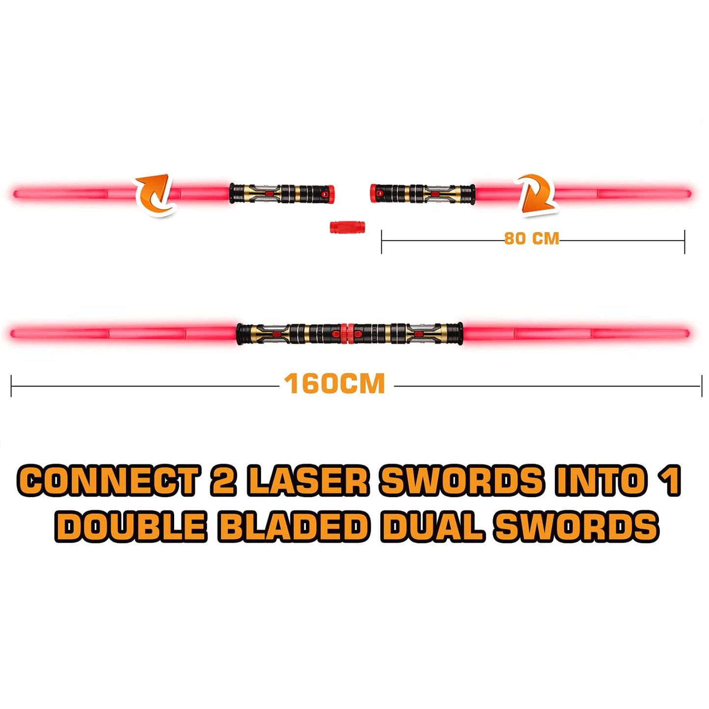 2 Pack Light up Sword Saber with FX Sounds (Motion-Sensitive) and