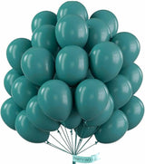 PartyWoo Slate Blue Balloons 50 pcs 12 Inch Dusty Blue Green Balloons