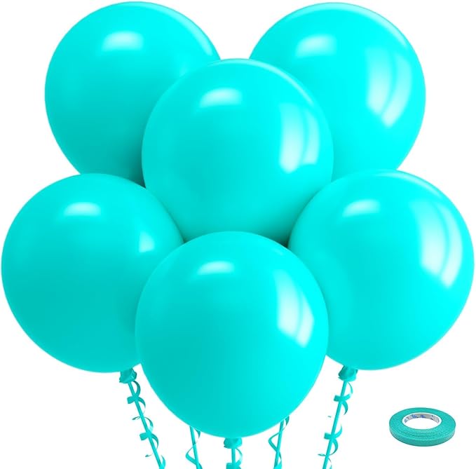 Bezente Teal Balloons 18 Inch - 30 Pack Large Thick Teal Balloons Big