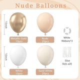 BAUANOOY Neutral Balloons, 60pcs 12 Inch Nude Balloon Beige Balloons