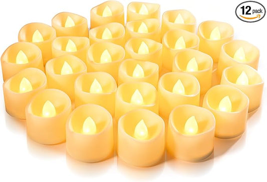 Homemory 24-Pack Flameless LED Tea Lights Candles Battery Operated,