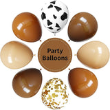 YMSZ Brown and Cow Print Balloons, 67pcs 12 Inch Cowboy Balloon,