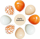 Orange Balloons, 67pcs 12 Inch Sand White and Orange Confetti
