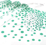 2 Packaging White and Green Plastic Tablecloth, 54 inch x108 inch