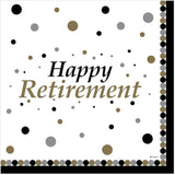 Serves 30 Happy Retirement Complete Party Pack 9 Dinner Paper Plates