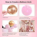 Rose Gold Balloon Arch Kit 147Pcs Metallic Gold White Pastel Nude