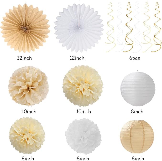 Champagne Gold White Bridal Shower Party Decorations 31pcs Bride to