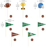 96 Pieces Football Themed Cupcake Toppers Cocktail Toothpicks Fruit