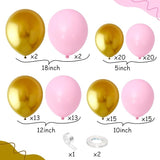 Pink and Gold Balloon Arch Kit 100pcs Metallic Gold Pastel Macaron