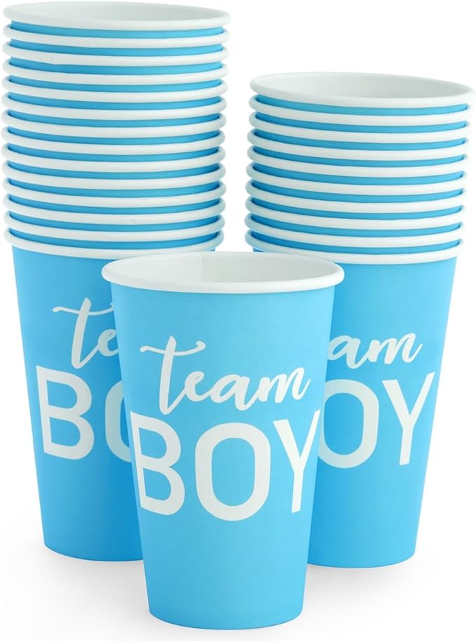 Paper Party Cups Gender Reveal Party Supplies 12 oz Pink and Blue 50