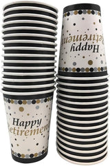 Serves 30 Happy Retirement Complete Party Pack 9 Dinner Paper Plates
