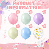 Civaner 48 Pieces Pastel Balloons Bulk 12 Inch Macaron Rainbow