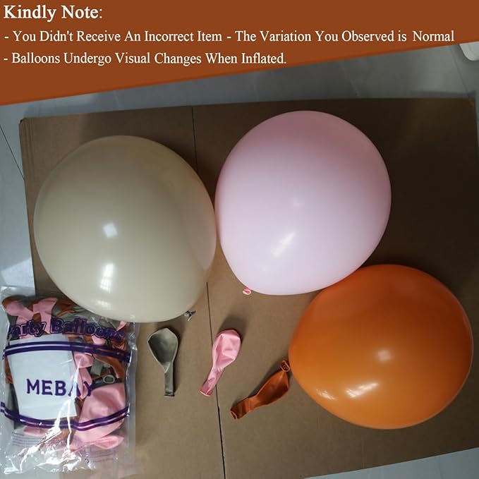 Burnt Orange Boho Balloon Garland Arch Kit 155Pcs Pastel Brown