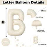 40 Inch Beige BABY Balloon for Baby Shower, Large Cream White Baby