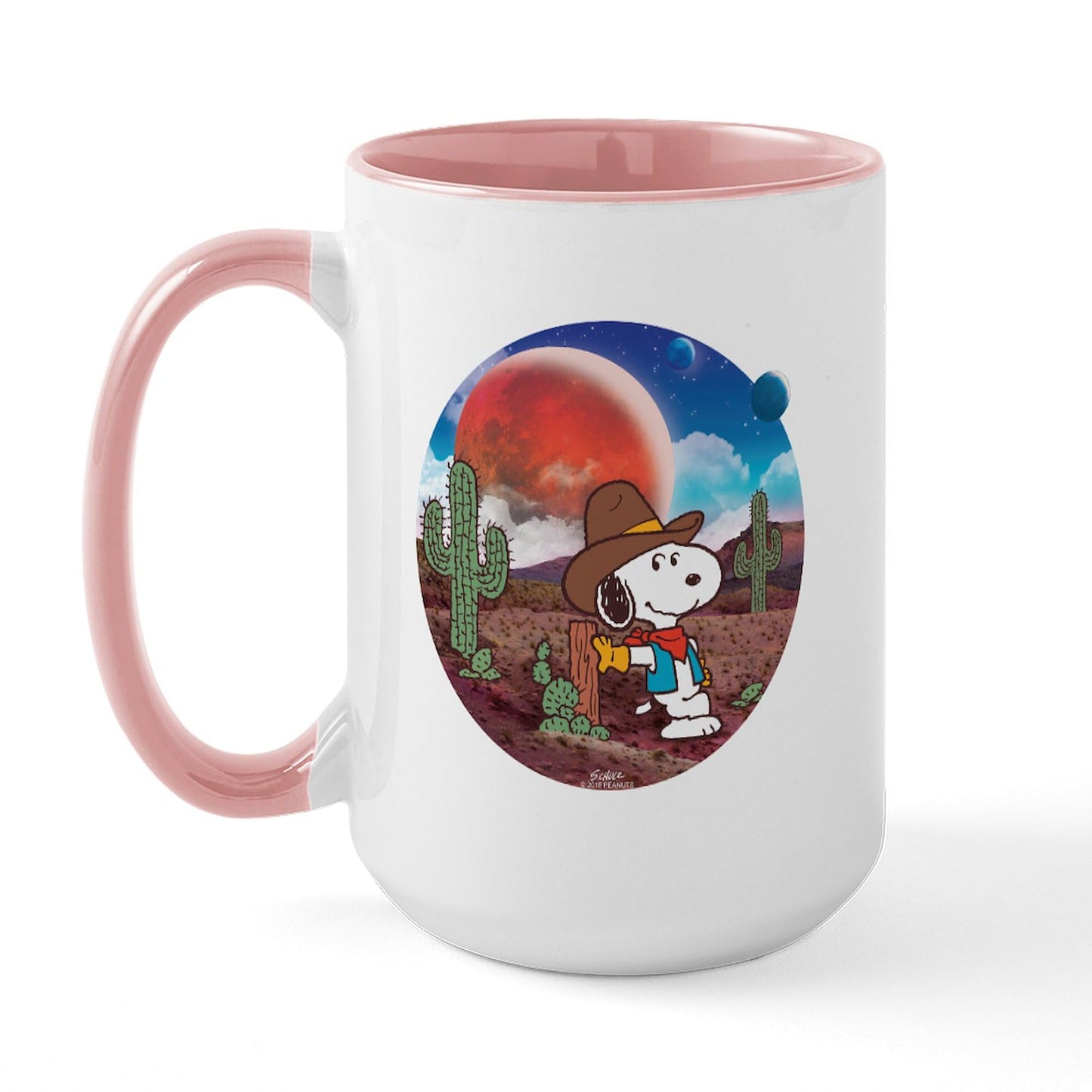 CafePress Snoopy Space Cowboy Mugs 15 oz (444 ml) Ceramic Coffee Mug
