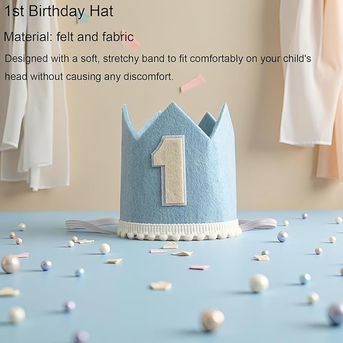 First Birthday Decorations for Boy - Complete Party Set with High