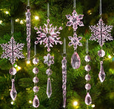 18pcs Crystal Christmas Ornaments for Christmas Tree Decorations-Light