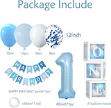 First Birthday Decorations For Boy 40 Inch Blue 1 Number Baby Blue