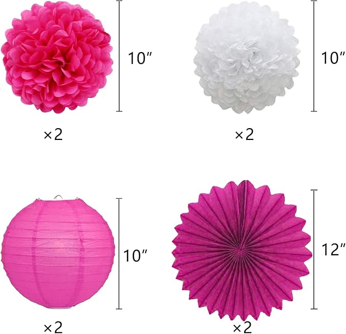 Hotpink Graduation Party Decoration Class 2026 Banner Hanging Pom
