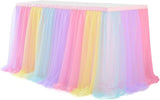 Rainbow Table Skirt for Baby Shower Girl Birthday Party 14ft