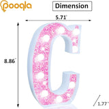 Pooqla LED Marquee Letter Lights, Light Up Pink Letters Glitter #10