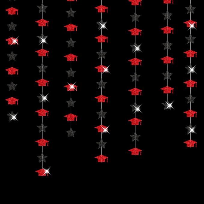 Red-Black Graduation-2026 Class Party-Decorations Garland - Congrats