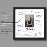 13x13 Retirement Signature Frame with Plexiglass Cover - Holds 4x6