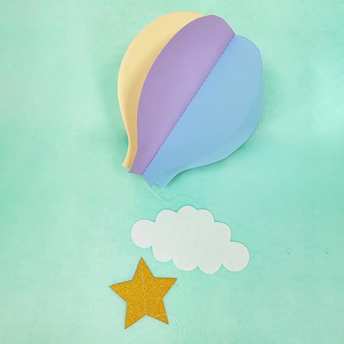 Hot Air Balloon Decorations for Baby Shower Pastel Mermaid 8 Pack