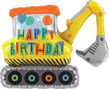 Happy Birthday Construction Excavator Jumbo 31 Foil Party Balloon