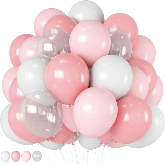 HILAVO Dusty Pink Balloons 12 Inch Blush Pastel Light Baby Pink and