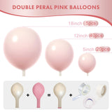 Pearl Pink Double-Stuffed Balloons - 5/12/18 Inch Light Pink Balloon