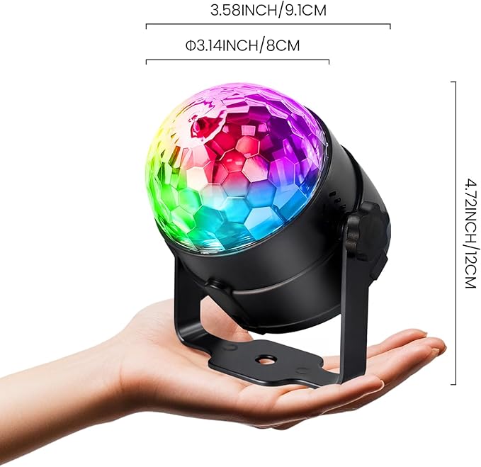 NEQUARE Disco Ball DJ Party Lights Sound Activated with Remote Control