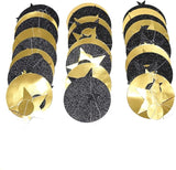 Cheerland Black and Gold Party Decorations Star Garlands Gold Black