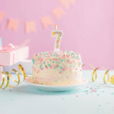 Number 7 Birthday Candle - Colorful Macaron Candles, 7 Candle