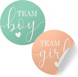 Mint or Peach Gender Reveal Party Team Boy or Team Girl Stickers