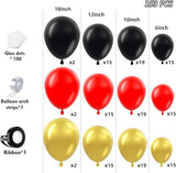 153Pcs Red and Black Gold Balloons Garland Arch Kit 18 12 10 5 inch