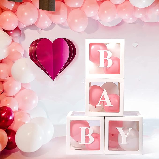 Baby Boxes with Letters for Baby Shower Gender Reveal Decorations
