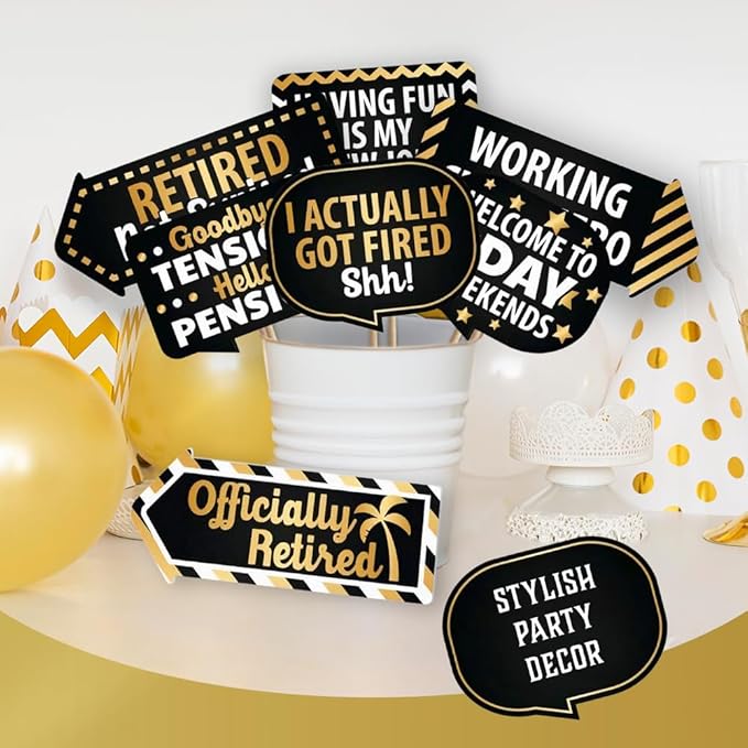 Retirement Photo Booth Props European Made Retirement Party Supplies