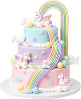 17Pcs Rainbow Unicorn Cake Toppers Unicorn Birthday Cake Decorations